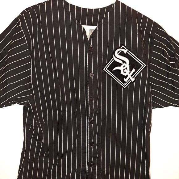 Vintage 80's/90's Chalk Line Pinstripe Chicago White Sox L Starter Style Jersey - Picture 8 of 9